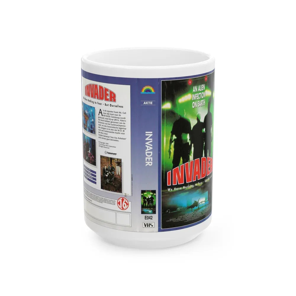 INVADER AKTIE (VHS COVER) - White Coffee Mug-15oz-Go Mug Yourself