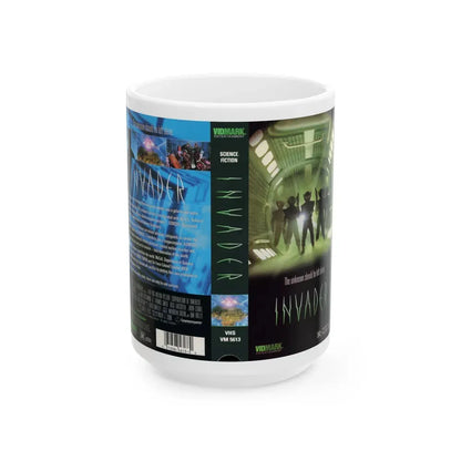 INVADER (VHS COVER) - White Coffee Mug 15oz - Go Mug Yourself