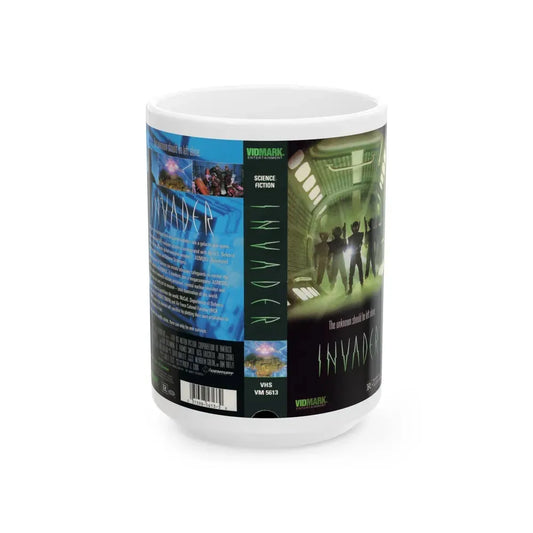 INVADER (VHS COVER) - White Coffee Mug 15oz - Go Mug Yourself