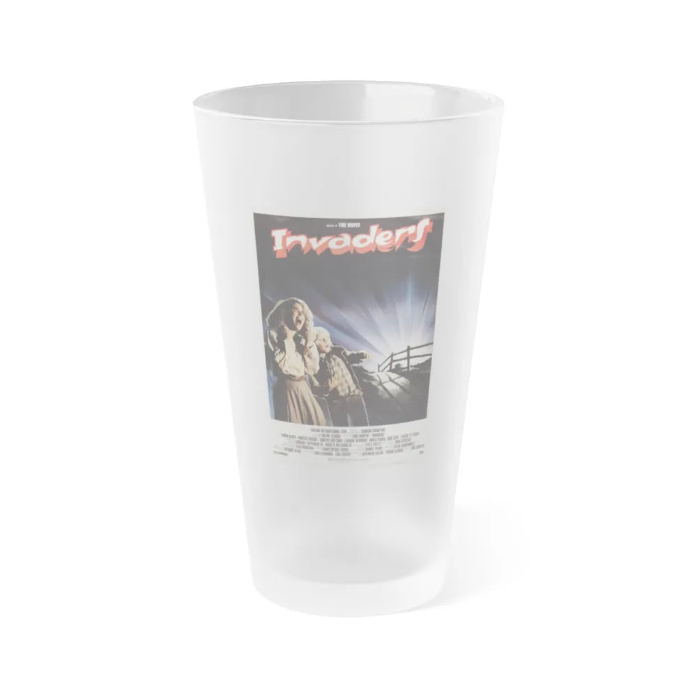 INVADERS FROM MARS (REMAKE FRENCH) 1986 Movie Poster - Frosted Pint Glass 16oz-16oz-Frosted-Go Mug Yourself