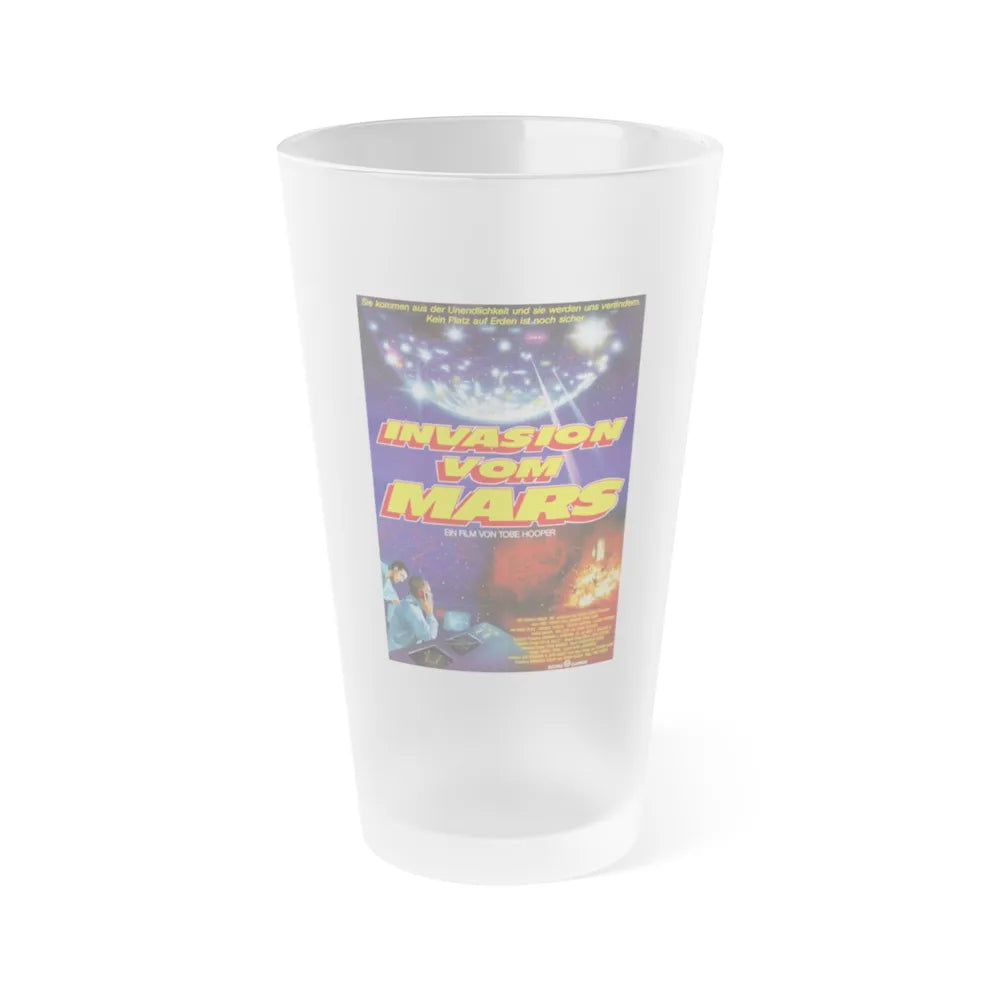 INVADERS FROM MARS (REMAKE GERMAN) 1986 Movie Poster - Frosted Pint Glass 16oz-16oz-Frosted-Go Mug Yourself