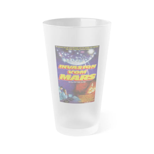 INVADERS FROM MARS (REMAKE GERMAN) 1986 Movie Poster - Frosted Pint Glass 16oz-16oz-Frosted-Go Mug Yourself