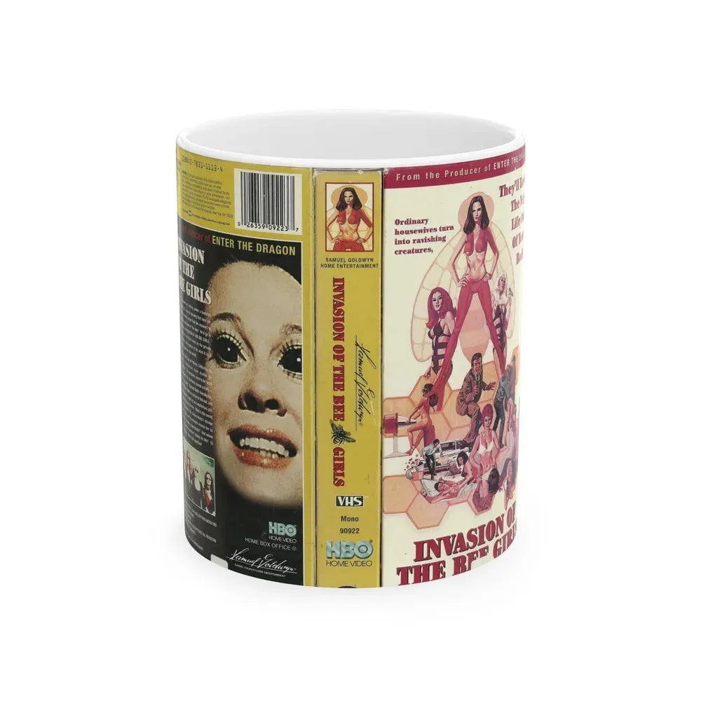 INVASION OF THE BEE GIRLS (VHS COVER) - White Coffee Mug 11oz - Go Mug Yourself