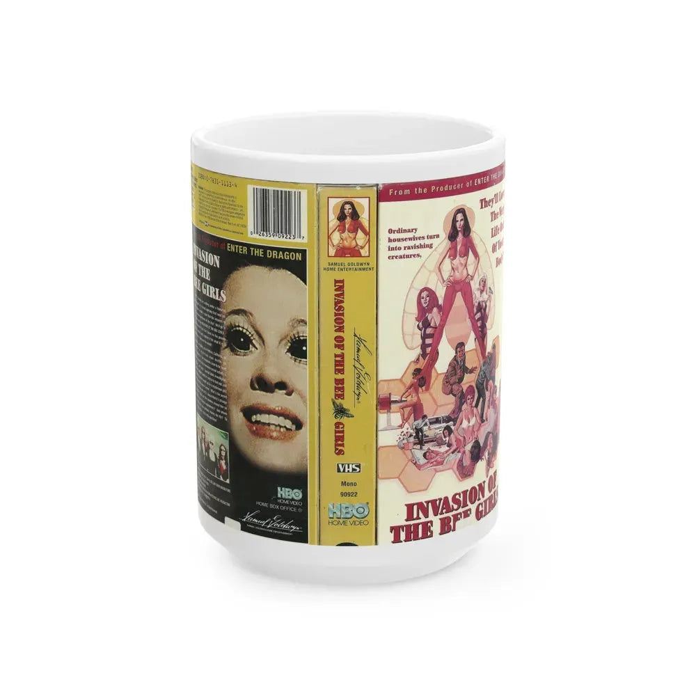INVASION OF THE BEE GIRLS (VHS COVER) - White Coffee Mug 15oz - Go Mug Yourself