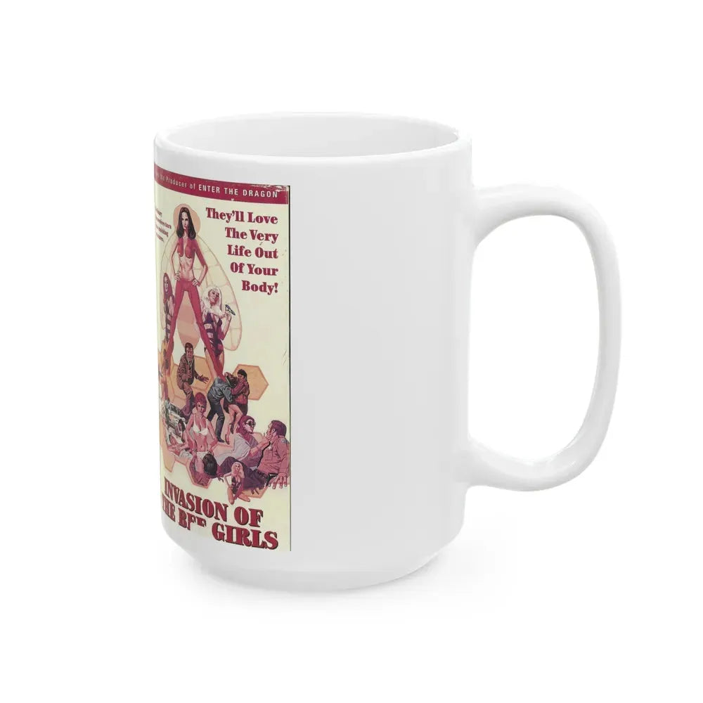 INVASION OF THE BEE GIRLS (VHS COVER) - White Coffee Mug - Go Mug Yourself