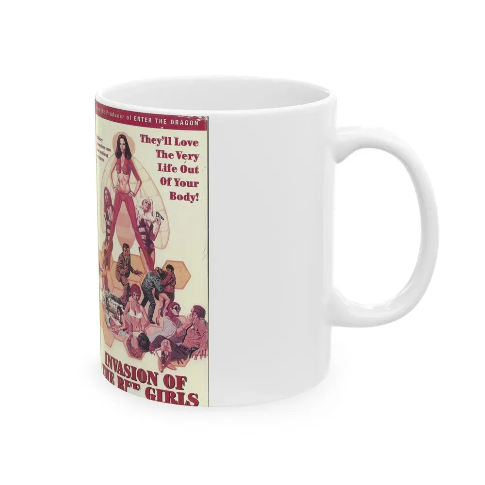 INVASION OF THE BEE GIRLS (VHS COVER) - White Coffee Mug - Go Mug Yourself