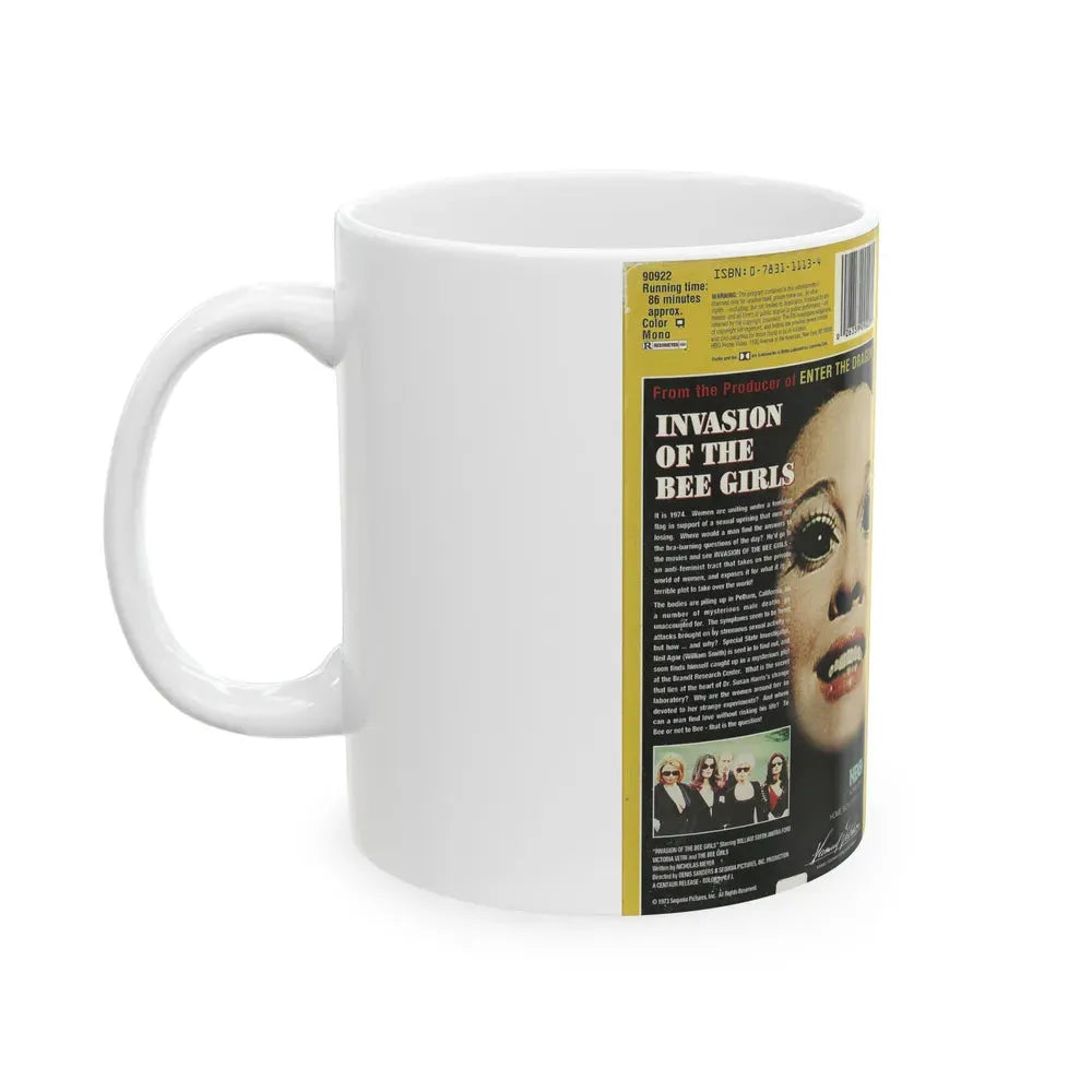 INVASION OF THE BEE GIRLS (VHS COVER) - White Coffee Mug - Go Mug Yourself