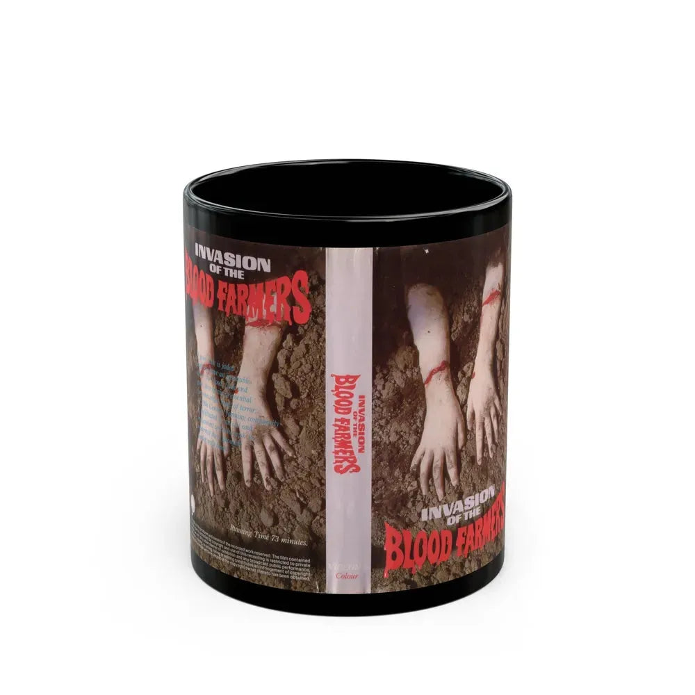 INVASION OF THE BLOOD FARMERS VERSION 2 (VHS COVER) - Black Coffee Mug 11oz - Go Mug Yourself