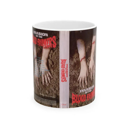 INVASION OF THE BLOOD FARMERS VERSION 2 (VHS COVER) - White Coffee Mug 11oz - Go Mug Yourself