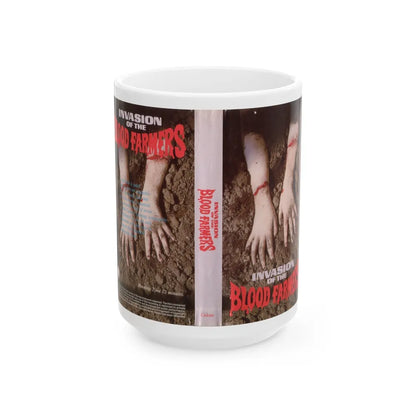 INVASION OF THE BLOOD FARMERS VERSION 2 (VHS COVER) - White Coffee Mug-15oz-Go Mug Yourself