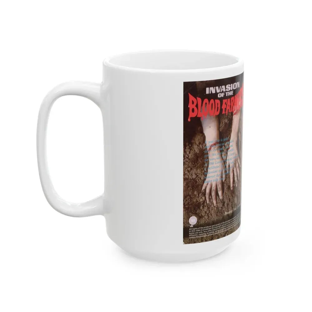 INVASION OF THE BLOOD FARMERS VERSION 2 (VHS COVER) - White Coffee Mug - Go Mug Yourself