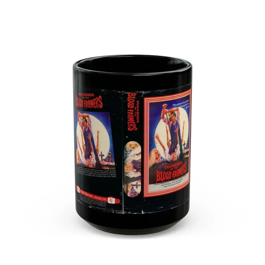 INVASION OF THE BLOOD FARMERS (VHS COVER) - Black Coffee Mug 15oz - Go Mug Yourself