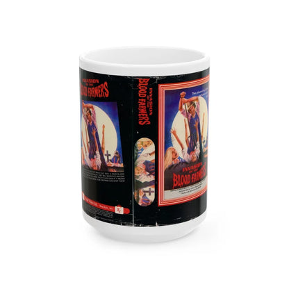 INVASION OF THE BLOOD FARMERS (VHS COVER) - White Coffee Mug-15oz-Go Mug Yourself