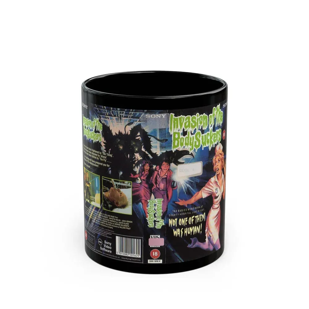 INVASION OF THE BODY SUCKERS (VHS COVER) - Black Coffee Mug 11oz - Go Mug Yourself