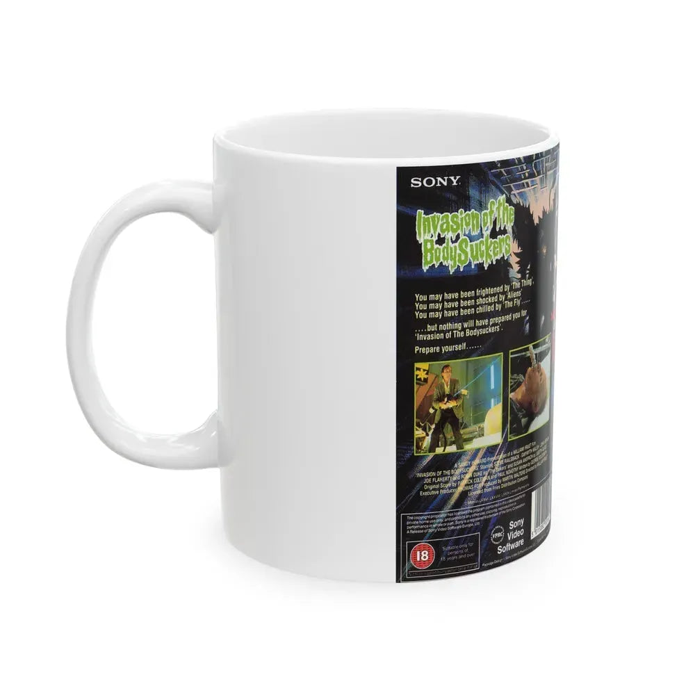 INVASION OF THE BODY SUCKERS (VHS COVER) - White Coffee Mug - Go Mug Yourself