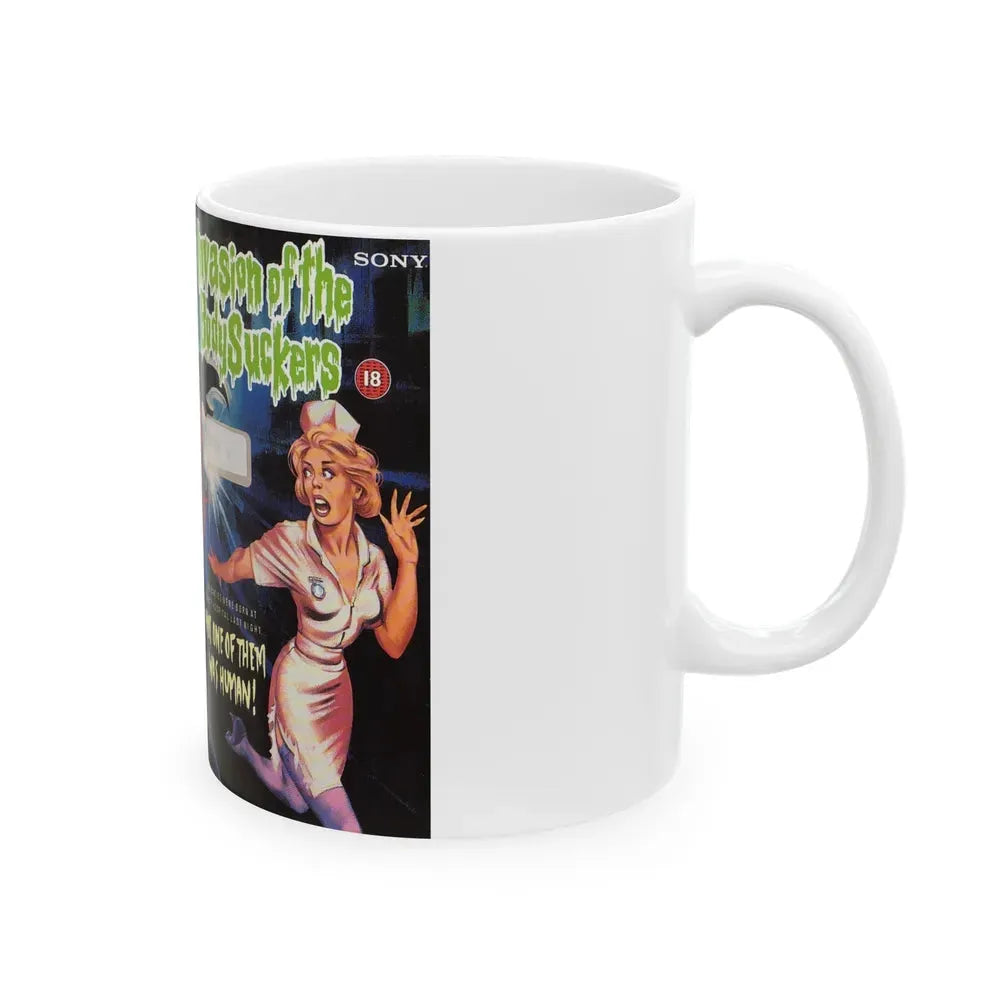 INVASION OF THE BODY SUCKERS (VHS COVER) - White Coffee Mug - Go Mug Yourself