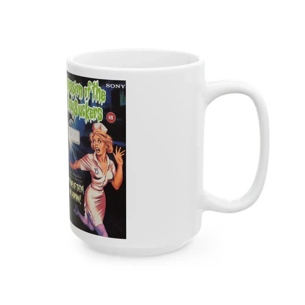 INVASION OF THE BODY SUCKERS (VHS COVER) - White Coffee Mug - Go Mug Yourself