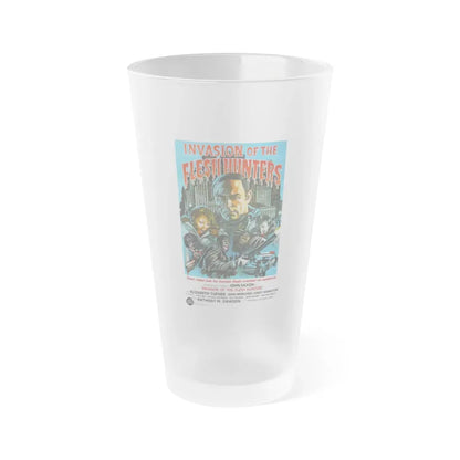 INVASION OF THE FLESH HUNTERS 1980 Movie Poster - Frosted Pint Glass 16oz 16oz Frosted - Go Mug Yourself