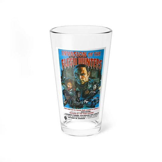 INVASION OF THE FLESH HUNTERS 1980 Movie Poster - Pint Glass 16oz 16oz - Go Mug Yourself