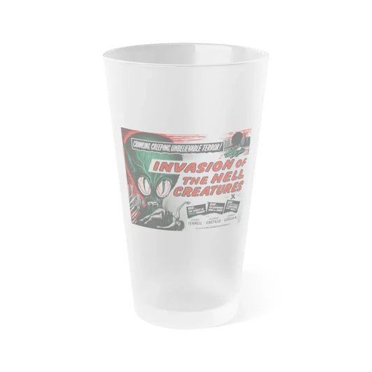 INVASION OF THE  HELL CREATURES (INVASION OF THE SAUCER-MEN) 1957 Movie Poster - Frosted Pint Glass 16oz 16oz Frosted - Go Mug Yourself