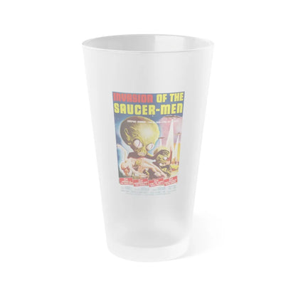 INVASION OF THE SAUCER-MEN 1957 Movie Poster - Frosted Pint Glass 16oz-16oz-Frosted-Go Mug Yourself