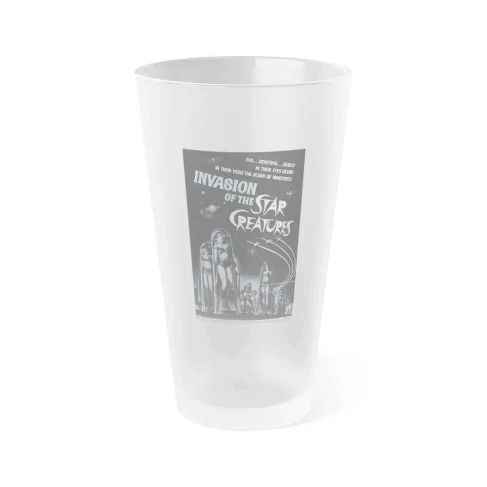 INVASION OF THE STAR CREATURES 1962 Movie Poster - Frosted Pint Glass 16oz-16oz-Frosted-Go Mug Yourself