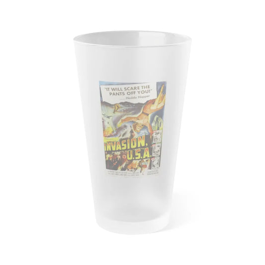 INVASION U.S.A 1952 Movie Poster - Frosted Pint Glass 16oz-16oz-Frosted-Go Mug Yourself