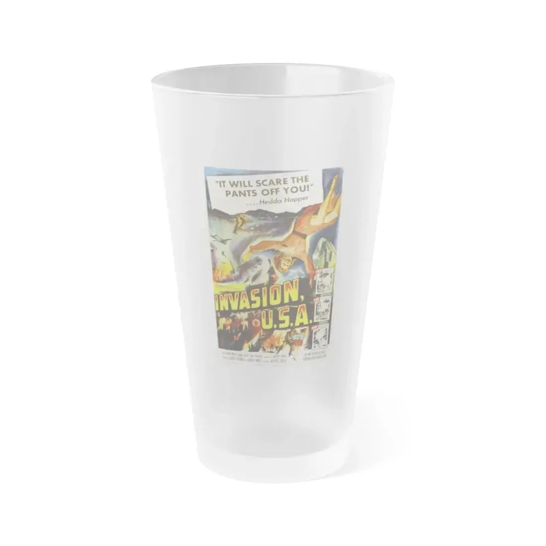 INVASION U.S.A 1952 Movie Poster - Frosted Pint Glass 16oz 16oz Frosted - Go Mug Yourself