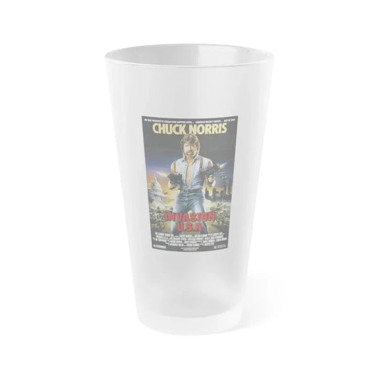 INVASION U.S.A 1985 Movie Poster - Frosted Pint Glass 16oz 16oz Frosted - Go Mug Yourself