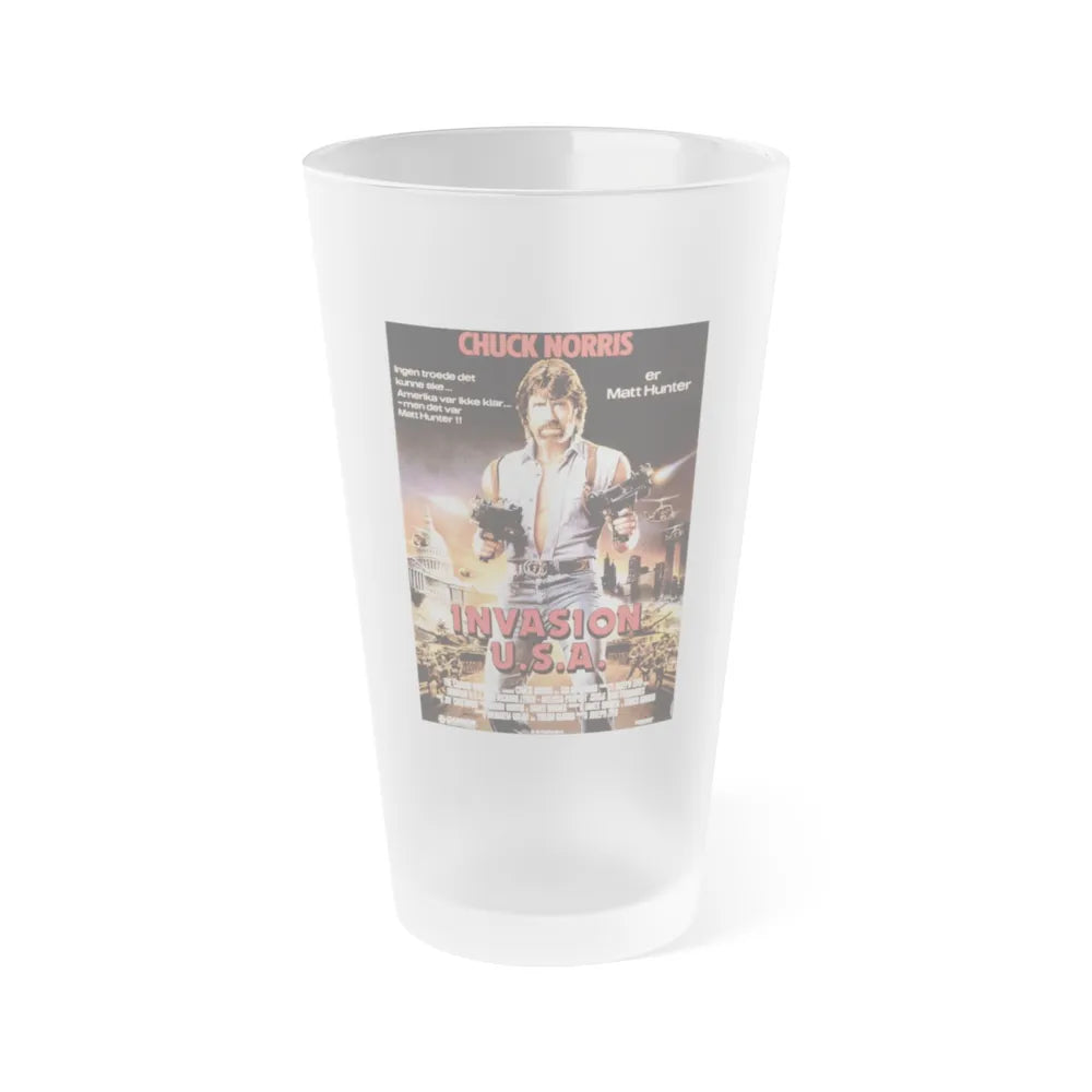 INVASION USA (DANISH) 1985 Movie Poster - Frosted Pint Glass 16oz-16oz-Frosted-Go Mug Yourself