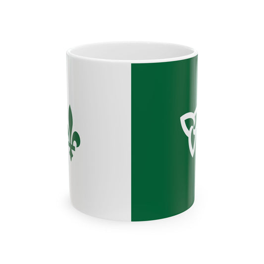 Inverted Franco-Ontarian flag (Canada) White Coffee Mug-11oz-Go Mug Yourself