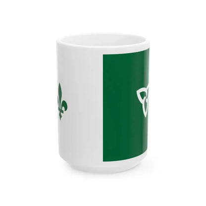 Inverted Franco-Ontarian flag (Canada) White Coffee Mug 15oz - Go Mug Yourself