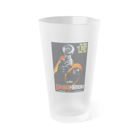 INVINCIBLE SUPERMAN (SUPERARGO) 1968 Movie Poster - Frosted Pint Glass 16oz-16oz-Frosted-Go Mug Yourself