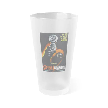 INVINCIBLE SUPERMAN (SUPERARGO) 1968 Movie Poster - Frosted Pint Glass 16oz 16oz Frosted - Go Mug Yourself