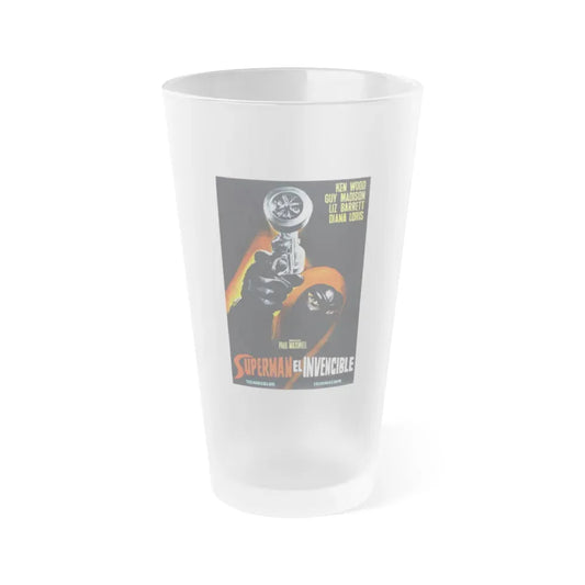 INVINCIBLE SUPERMAN (SUPERARGO) 1968 Movie Poster - Frosted Pint Glass 16oz 16oz Frosted - Go Mug Yourself