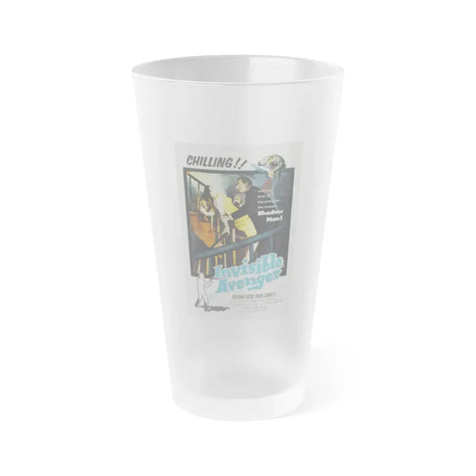 INVISIBLE AVENGER 1958 Movie Poster - Frosted Pint Glass 16oz 16oz Frosted - Go Mug Yourself