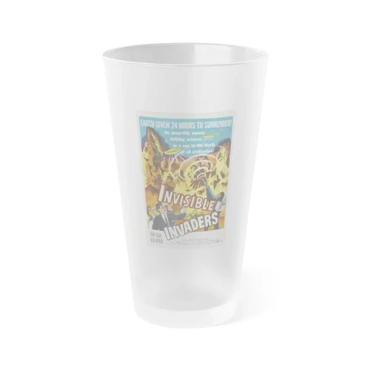 INVISIBLE INVADERS 1959 Movie Poster - Frosted Pint Glass 16oz 16oz Frosted - Go Mug Yourself