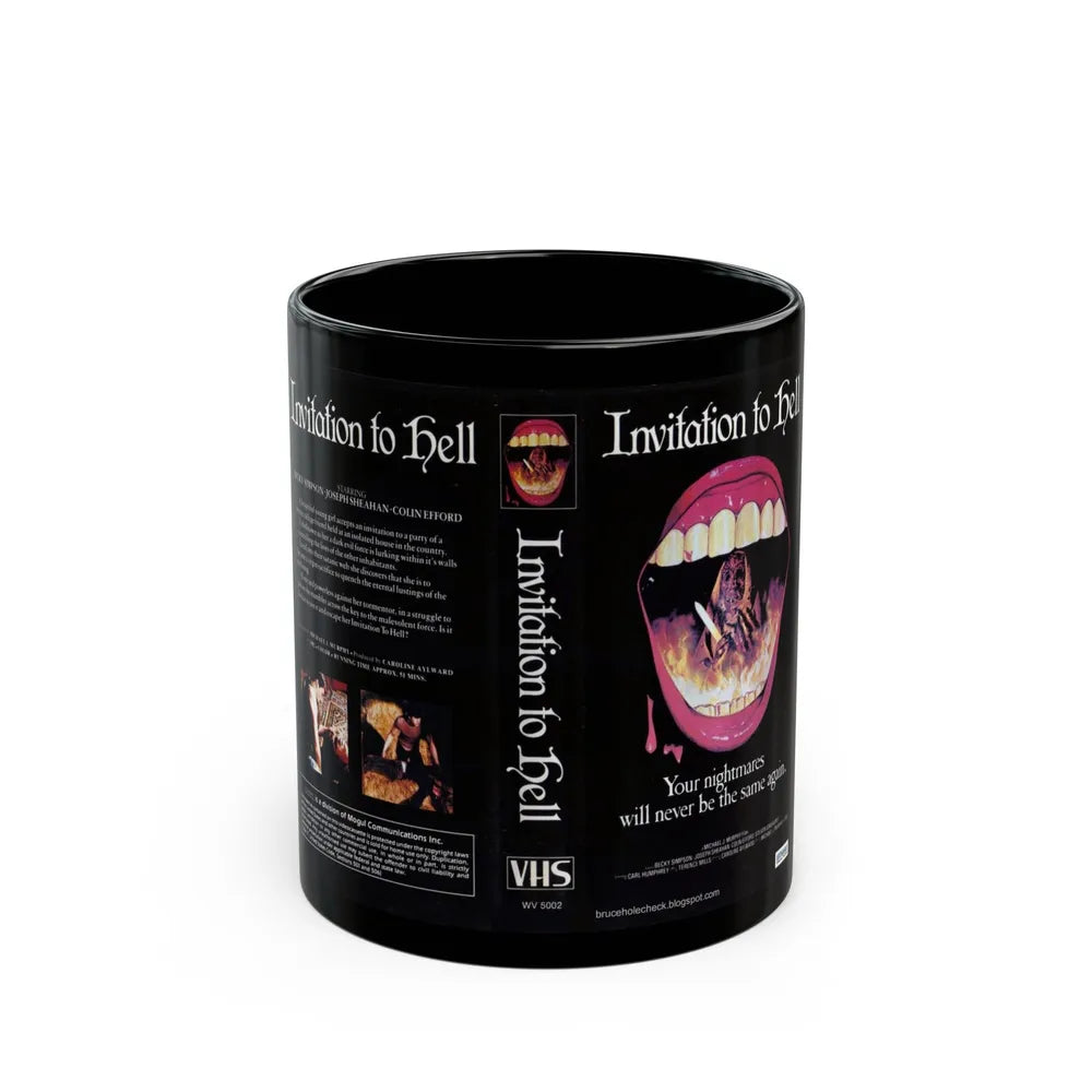 INVITATION TO HELL (VHS COVER) - Black Coffee Mug-11oz-Go Mug Yourself