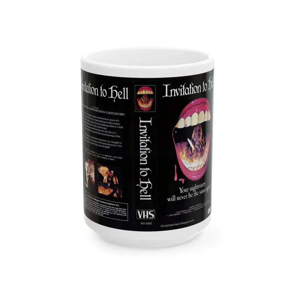 INVITATION TO HELL (VHS COVER) - White Coffee Mug 15oz - Go Mug Yourself