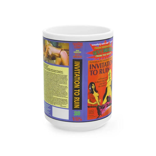 INVITATION TO RUIN (VHS COVER) - White Coffee Mug 15oz - Go Mug Yourself
