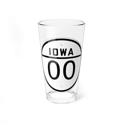 Iowa 00 1926 template (Iowa) (Road Sign) Pint Glass 16oz 16oz - Go Mug Yourself