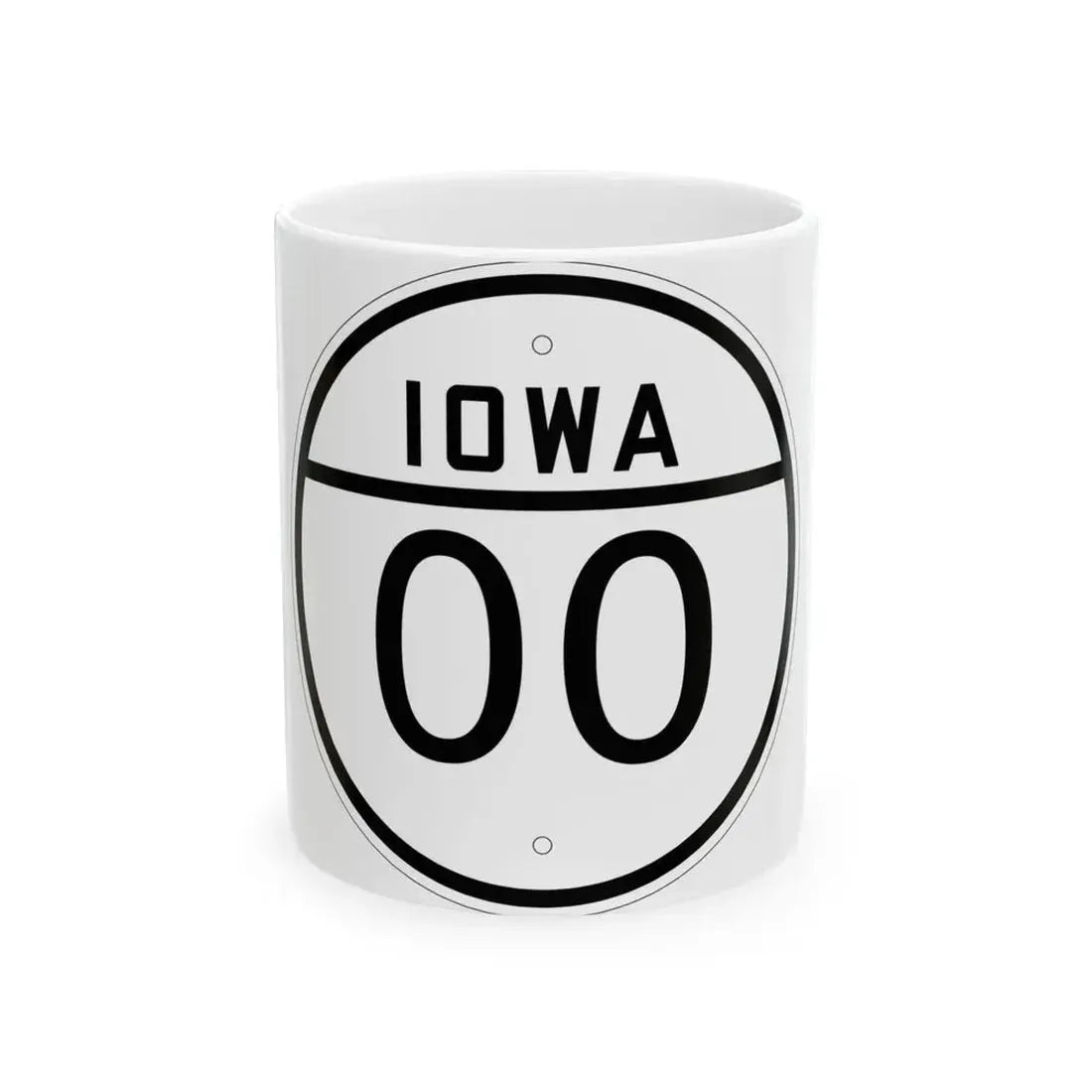 Iowa 00 1926 template (Iowa) (Road Sign) White Coffee Mug 11oz - Go Mug Yourself