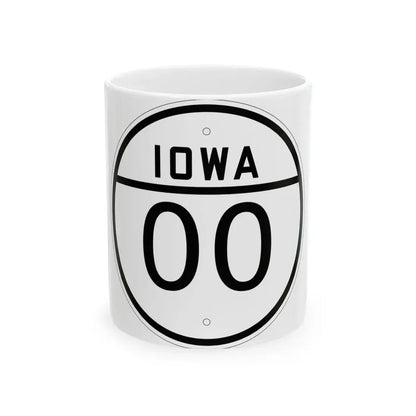 Iowa 00 1926 template (Iowa) (Road Sign) White Coffee Mug 11oz - Go Mug Yourself