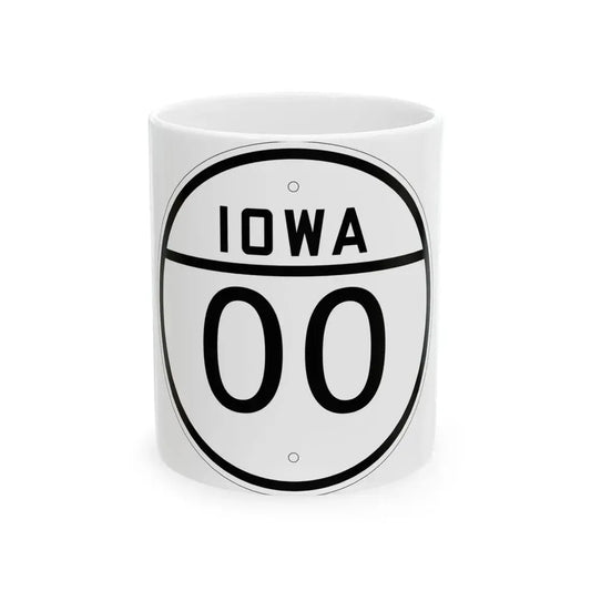 Iowa 00 1926 template (Iowa) (Road Sign) White Coffee Mug 11oz - Go Mug Yourself