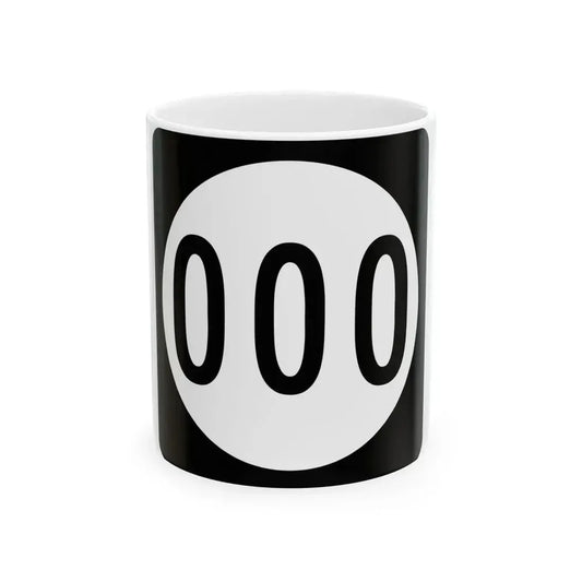 Iowa 000 (Iowa) (Road Sign) White Coffee Mug 11oz - Go Mug Yourself