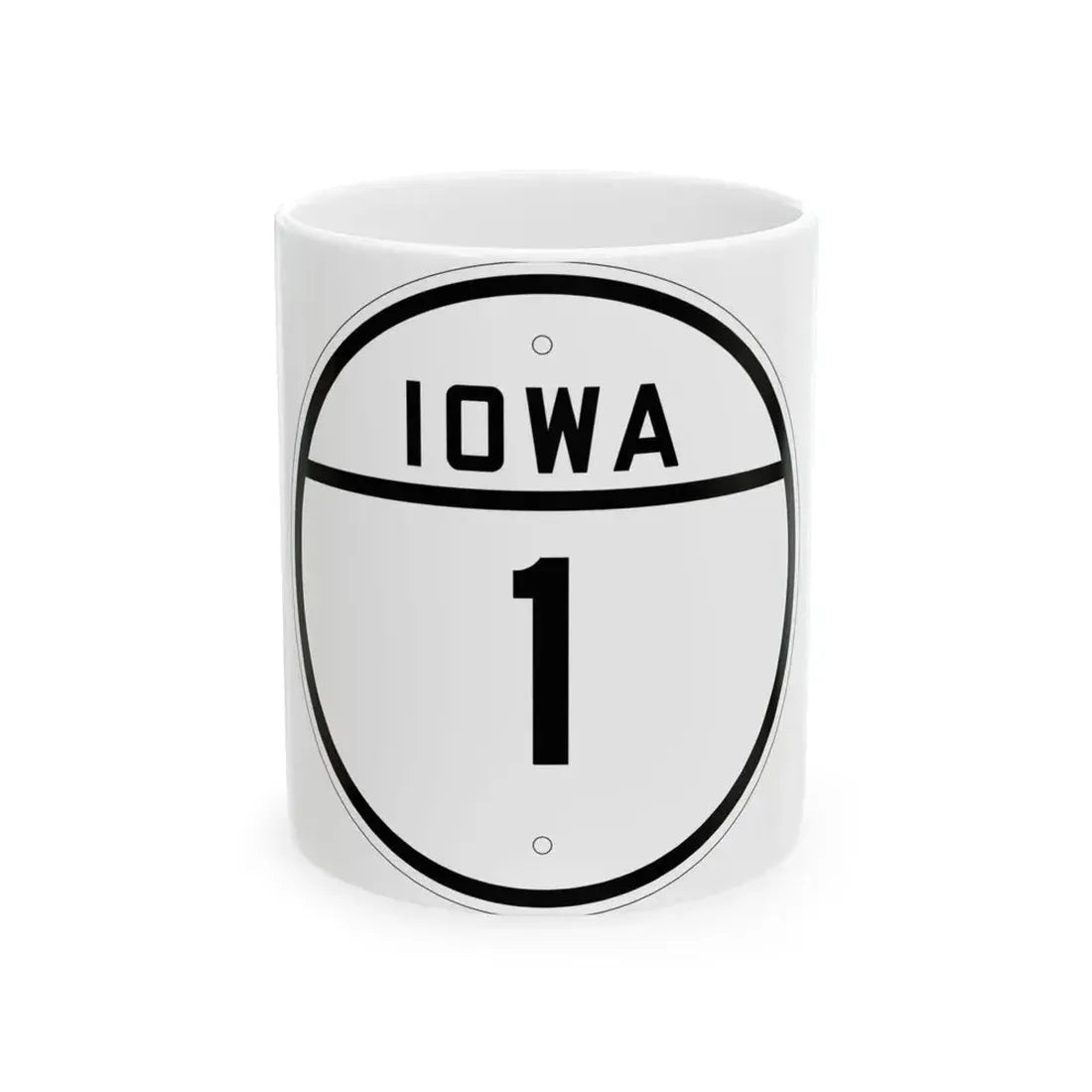 Iowa 1 1926 (Iowa) (Road Sign) White Coffee Mug 11oz - Go Mug Yourself