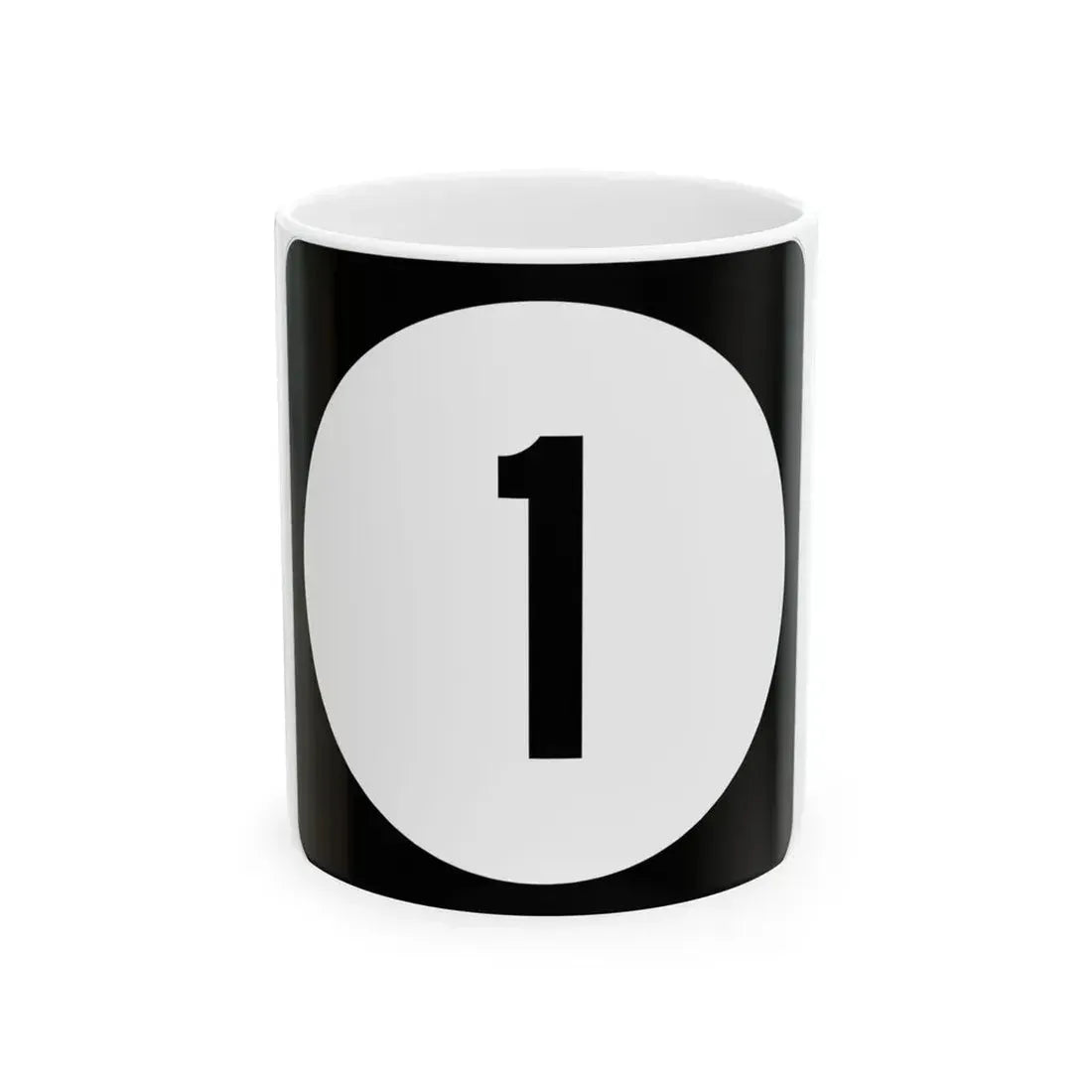 Iowa 1 (Iowa) (Road Sign) White Coffee Mug 11oz - Go Mug Yourself