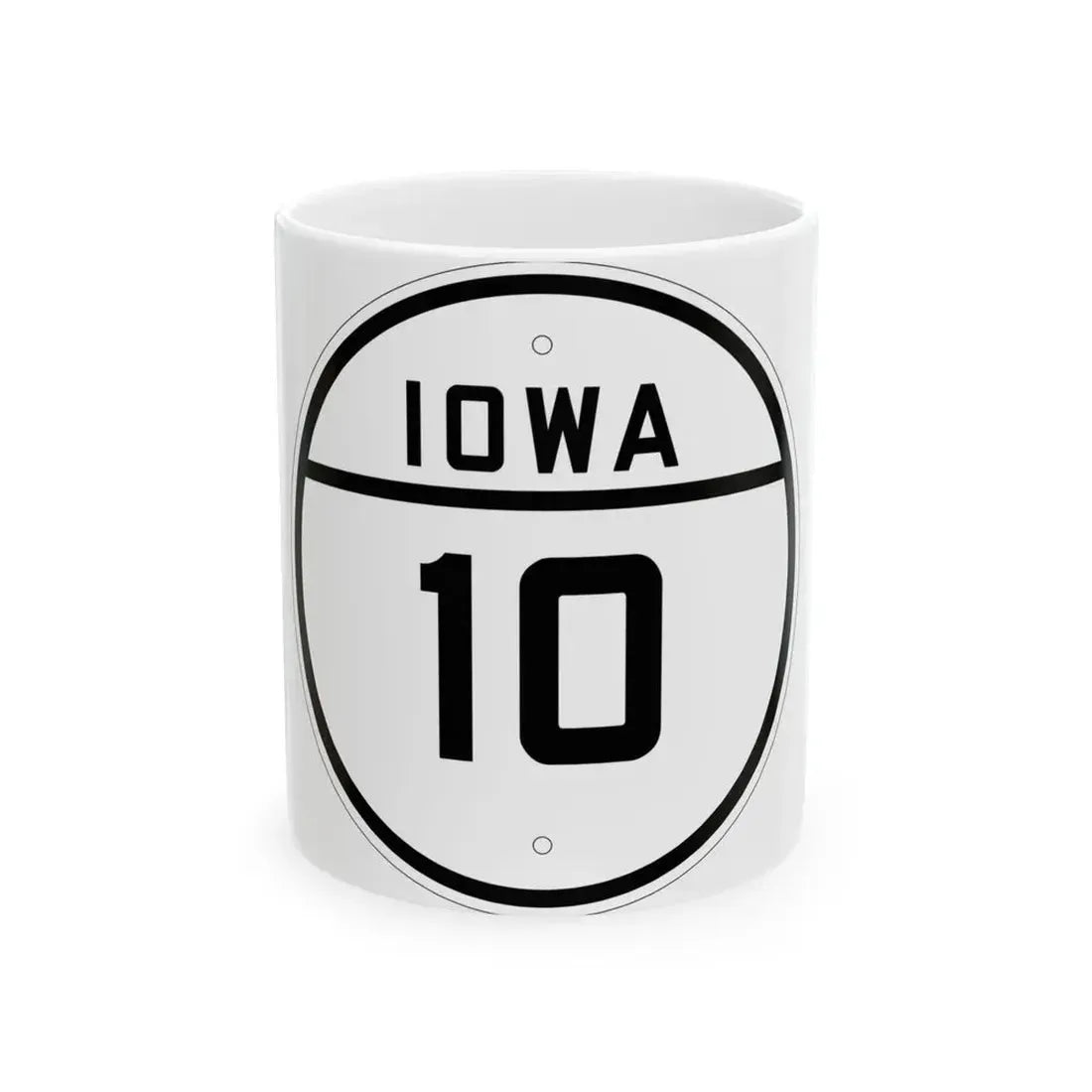 Iowa 10 1926 (Iowa) (Road Sign) White Coffee Mug 11oz - Go Mug Yourself