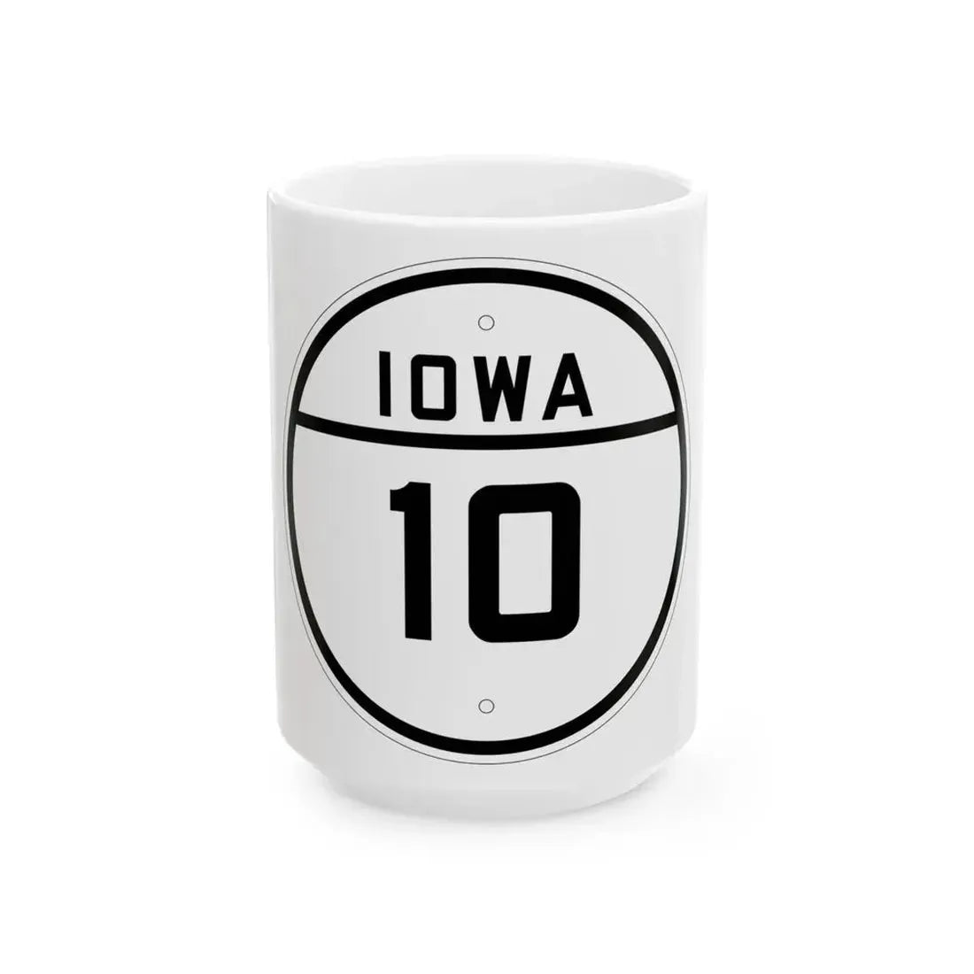 Iowa 10 1926 (Iowa) (Road Sign) White Coffee Mug 15oz - Go Mug Yourself