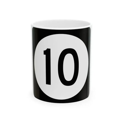 Iowa 10 (Iowa) (Road Sign) White Coffee Mug 11oz - Go Mug Yourself